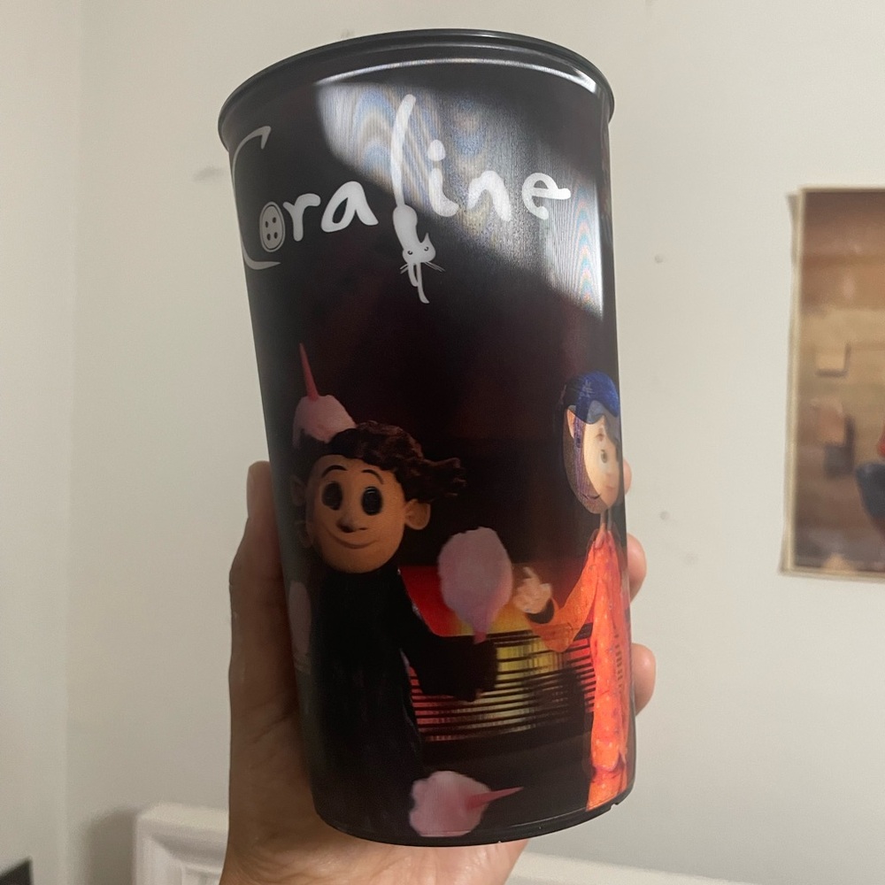 Cinemark Coraline 15th Anniversary 3D Holographic 32oz Cup BRAND NEW